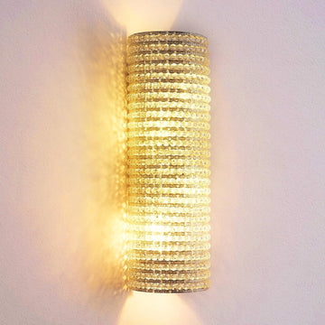 Smoke Grey Crystal Beaded Wall Sconce Light