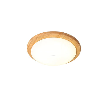 Drum Wood Round Ceiling Lamp