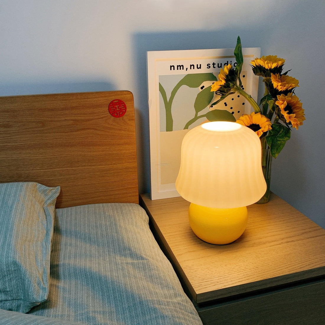 Creamy Mushroom Table Lamp ∅ 8.7″