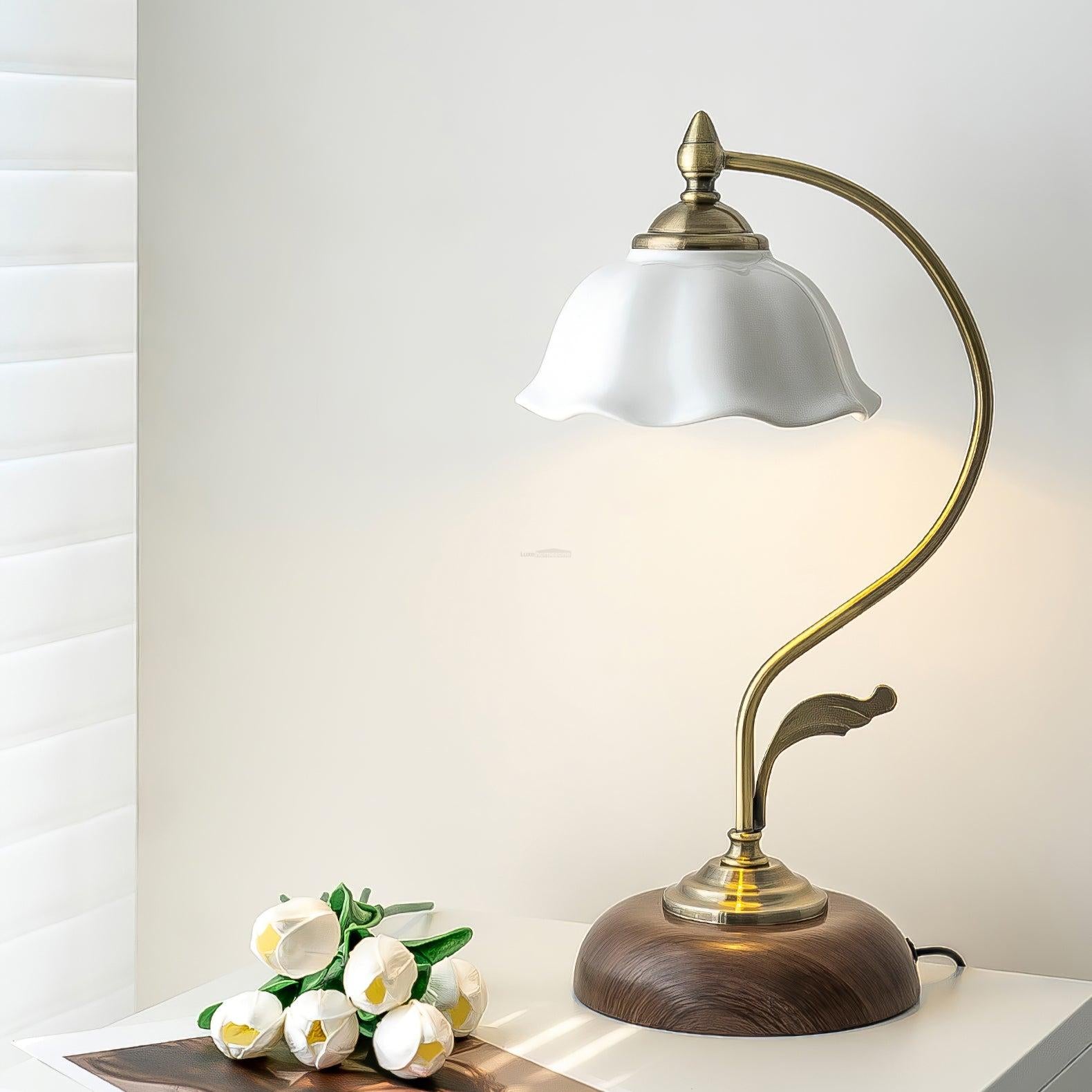 Vintage Laiton Table Lamp  ∅ 6.7″