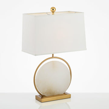 Roma White Marble Table Lamp  ∅ 14.9″ Alabaster