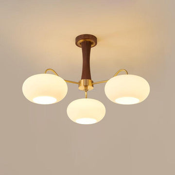 Brass Wooden Persimmon Ceiling Light For Living Room