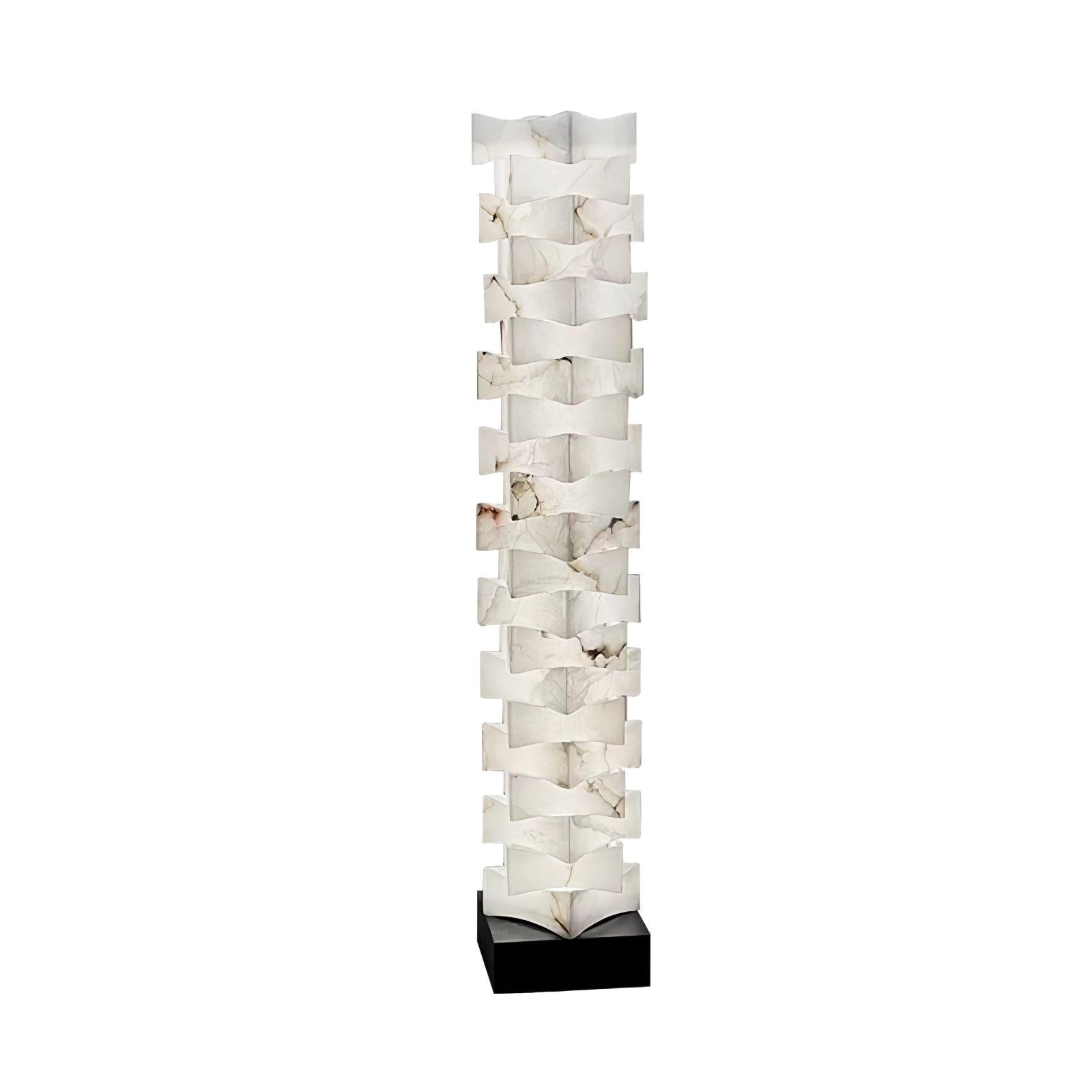 Stacked Alabaster Squares Floor Lamp  L 11″