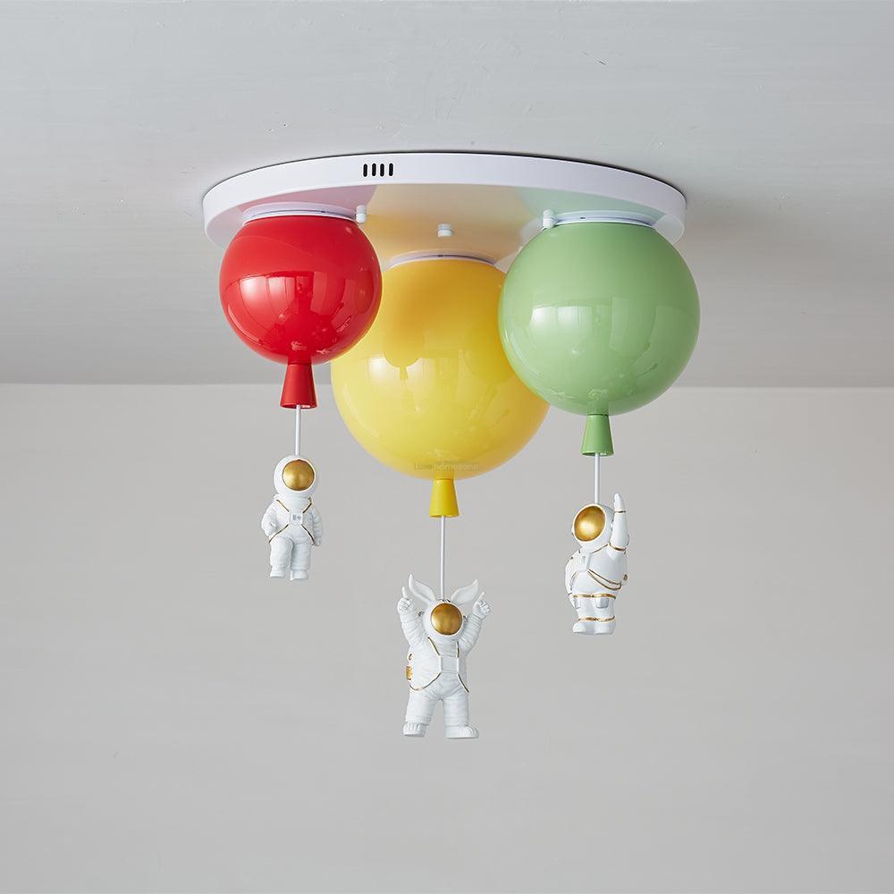 Astronaut Glossy Balloon Ceiling Lamp with 3/5 heads