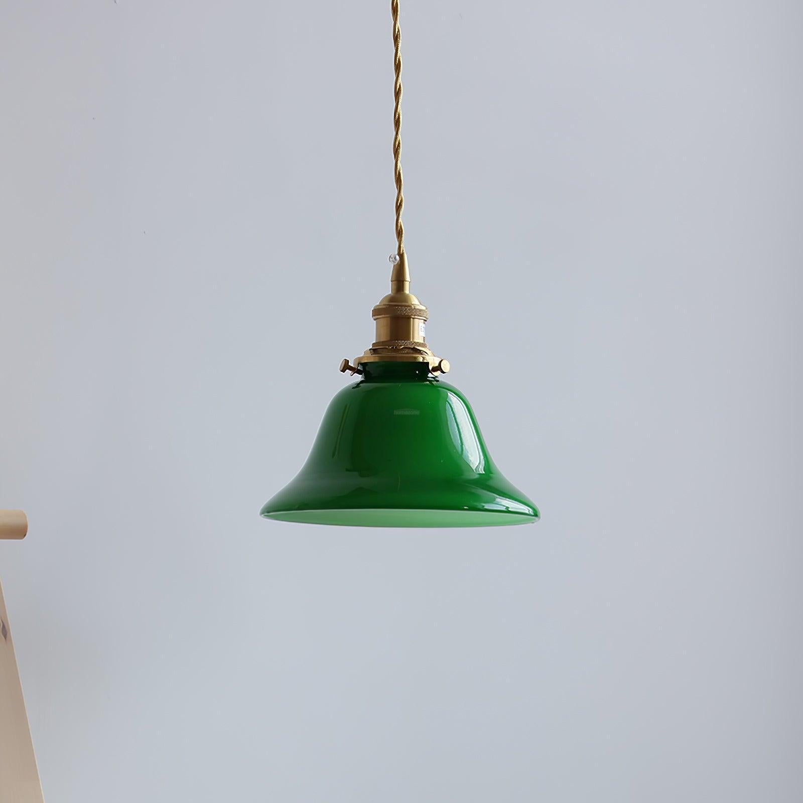 Green Bell Pendant Light ∅ 7.3″