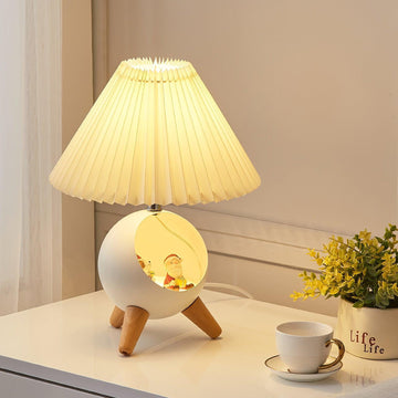 Wood Small Table Lamp ∅ 10.2″