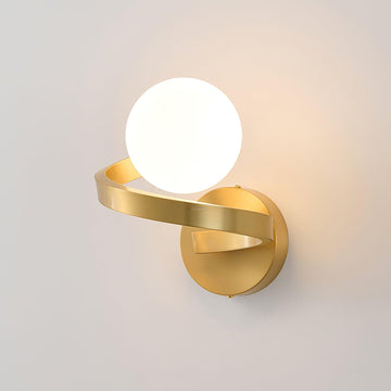 Curved Brass Wall Lamp ∅ 5.9″