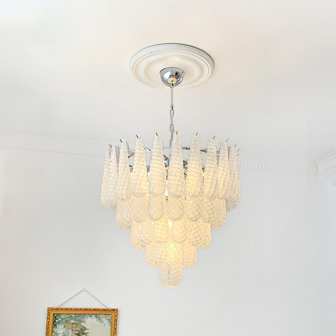 Grid Glass Style Waterfall Chandelier