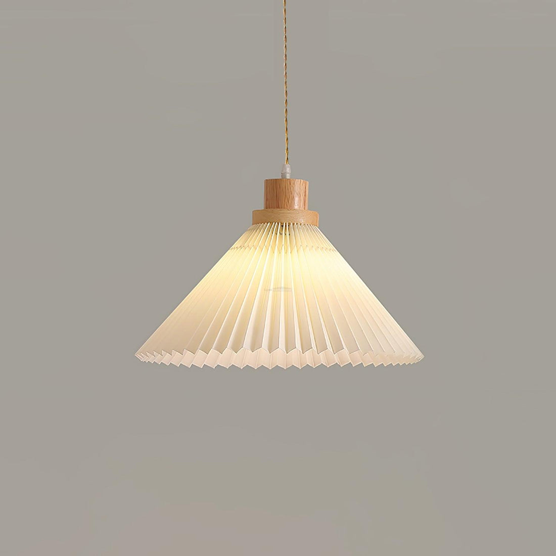 Pleated Wooden Pendant