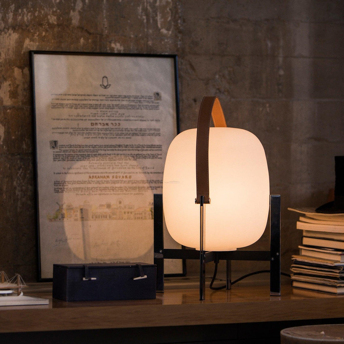 Portable Lantern Table Lamp ∅ 13.8″