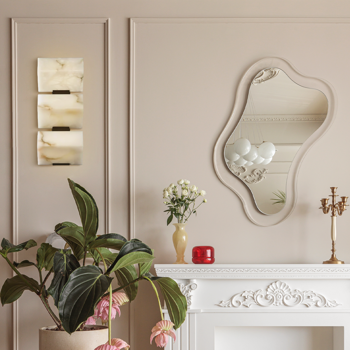 Alabaster Staircase Wall Sconce