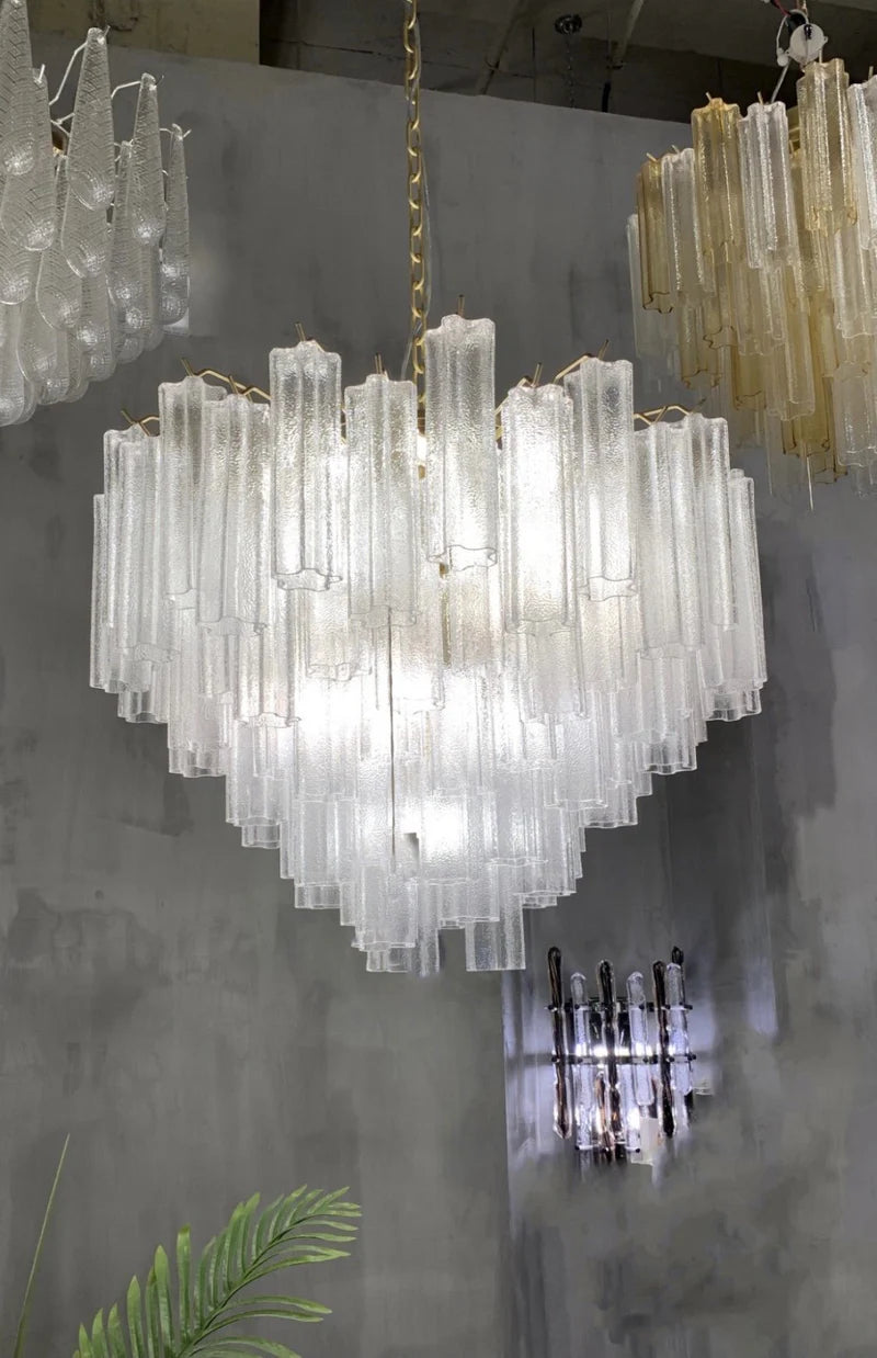 Caprice Semi-Transparent Tubular Glass Chandelier