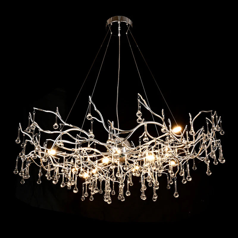 Dawn Livio Teardrop Branching Brass Round Chandelier