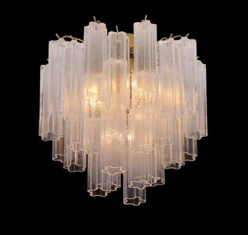 Flushmount Caprice Semi-Transparent Tubular Glass Chandelier