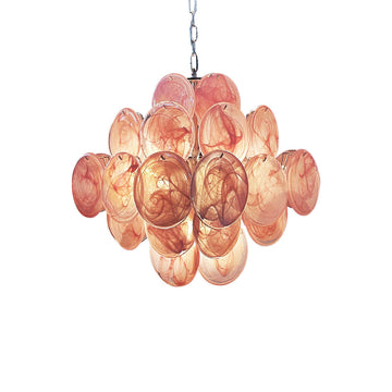 Murano Chandelier 36 Pink Disks