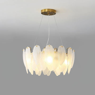 Glass Feather Style Chandelier