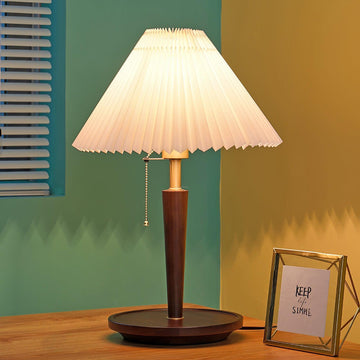 Cone Pleated Fabric Table Lamp ∅ 14.1″