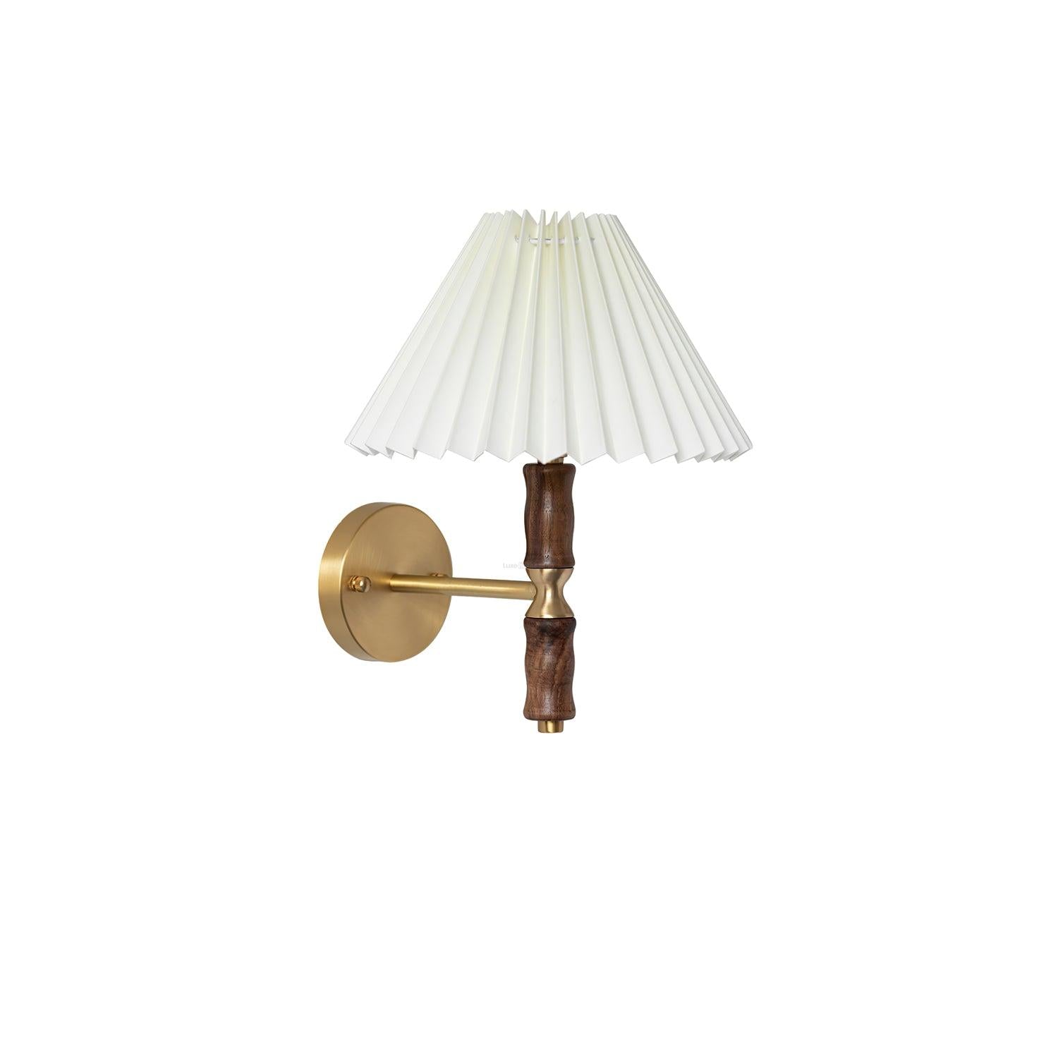 Pleated Walnut Wall Sconce