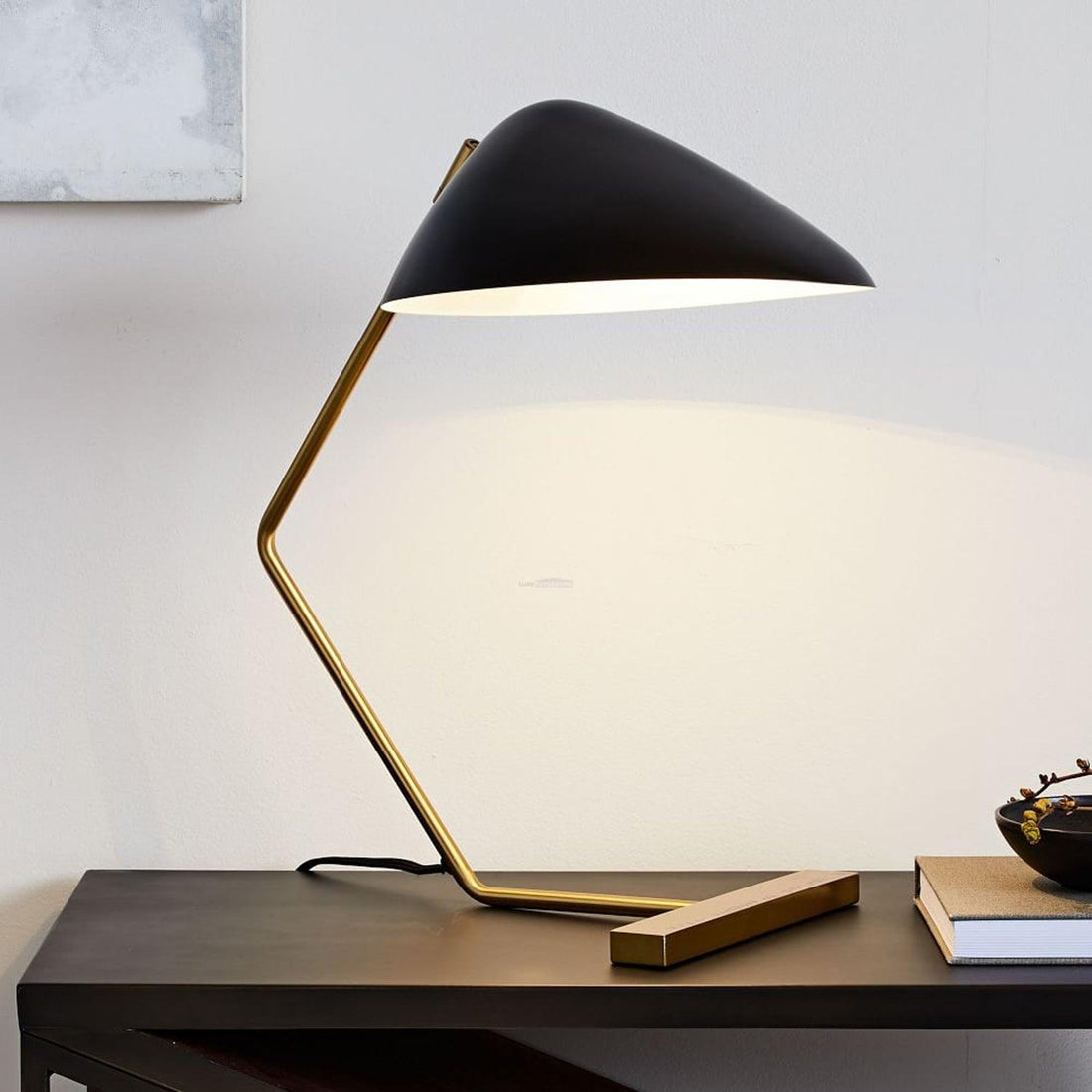 Curvilinear Mid-Century Table Lamp L 18.1″