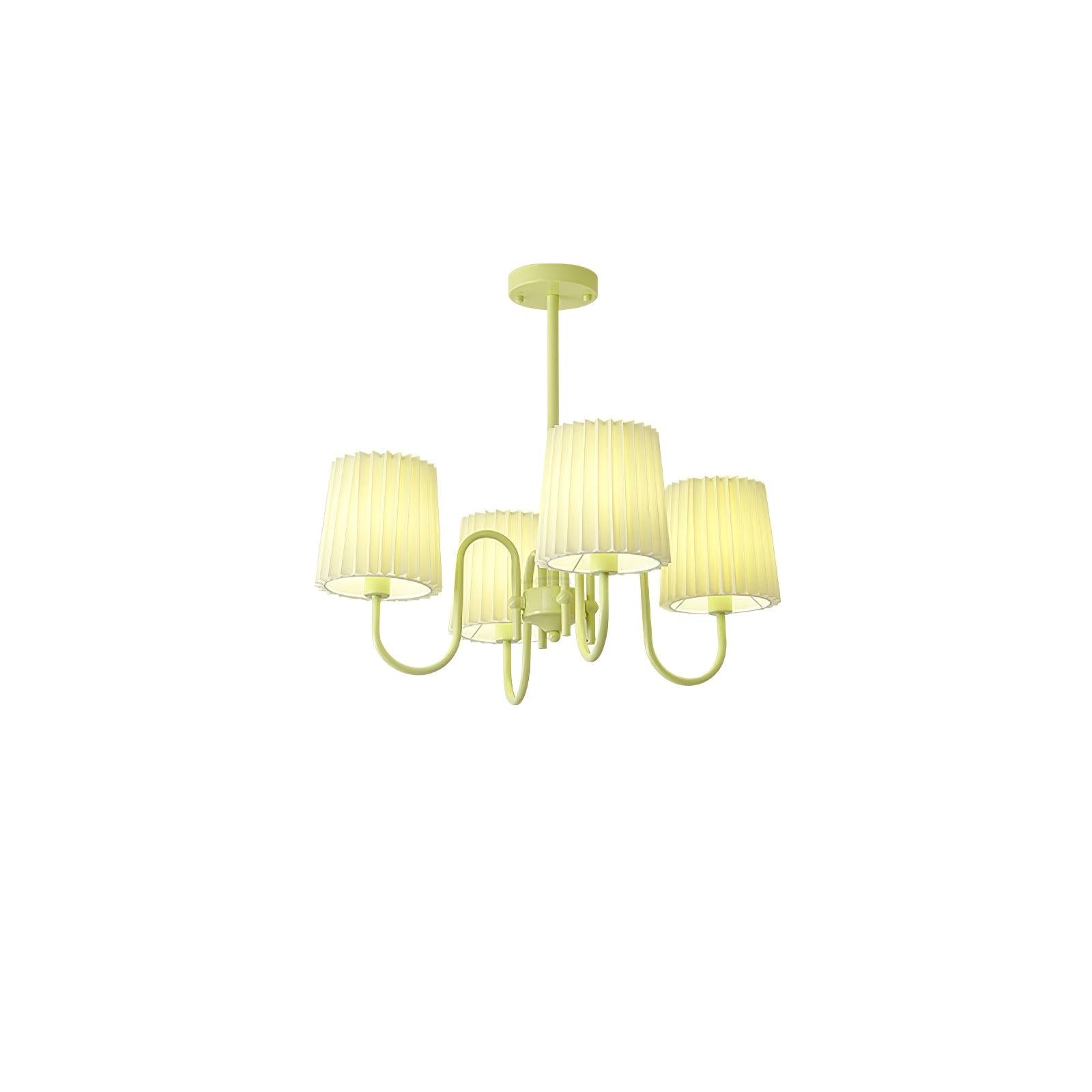 Pleated Fabric Matcha Chandelier with 4/5/6/8 heads