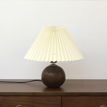 Wooden Pleated Table Lamp ∅ 11″