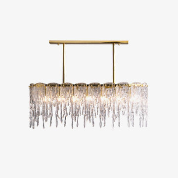 Rectangular Icicle Glass Chandelier L 34.2″