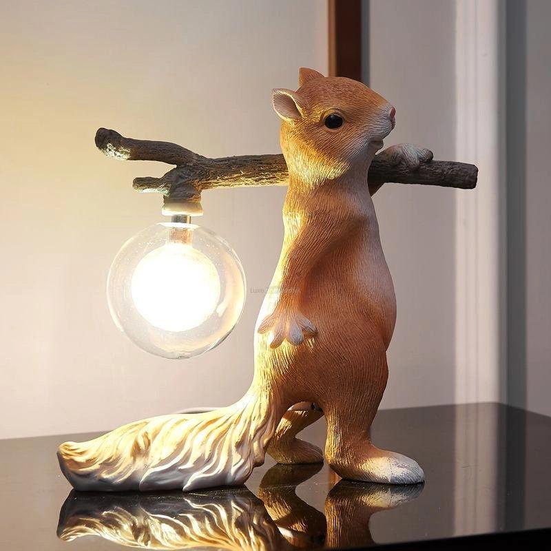 Eichhörnchen-Tischlampe ∅ 9,8″ 