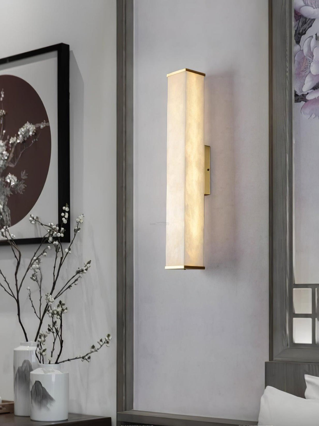 Cuboid Alabaster Wall Sconce