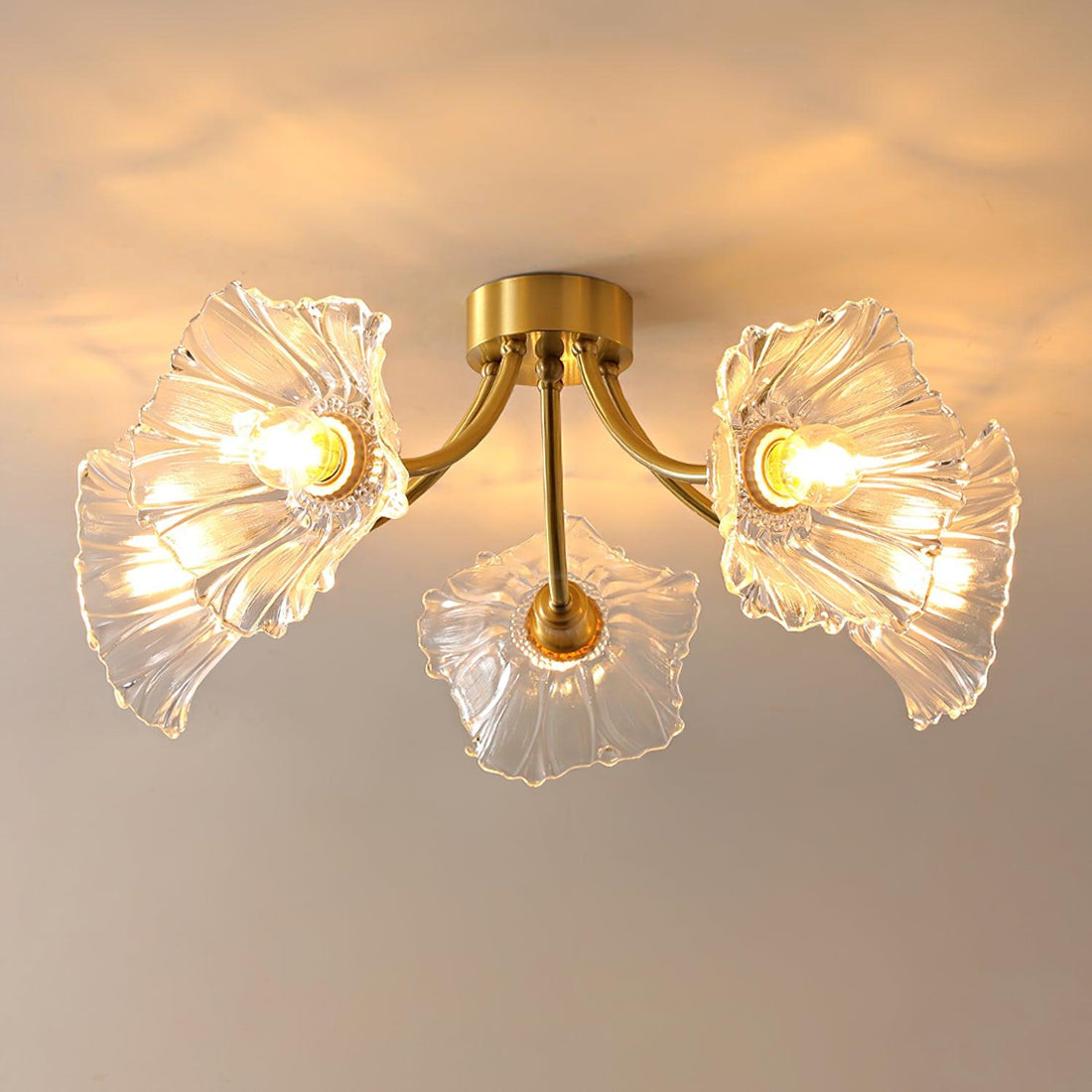 Kalin Flower Glass Ceiling Lamp with 3/5/8 heads