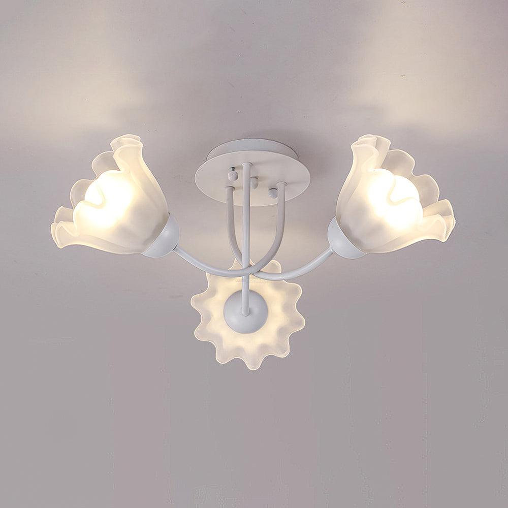 Floral Sculpted Ceiling Lamp with 3/7/11/13 heads