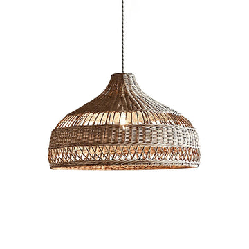 Artisanal Rattan Dome Pendant