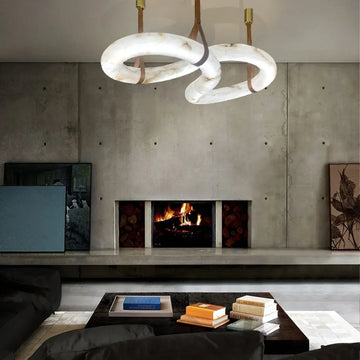 Designer Contemporary Nordic Alabaster Chandelier