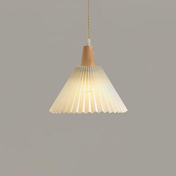 Pleated Wooden Pendant