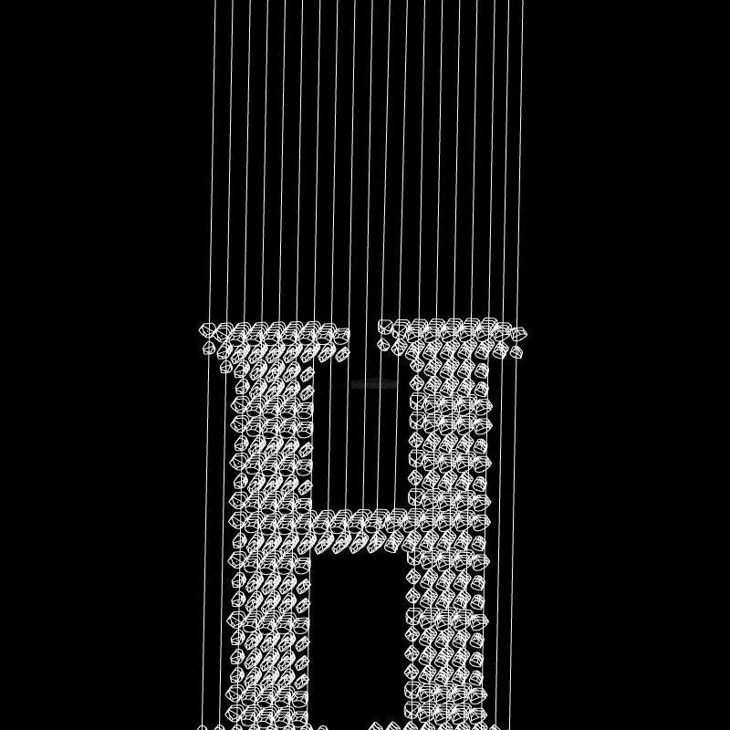 Charcoal Letter Chandeliers H