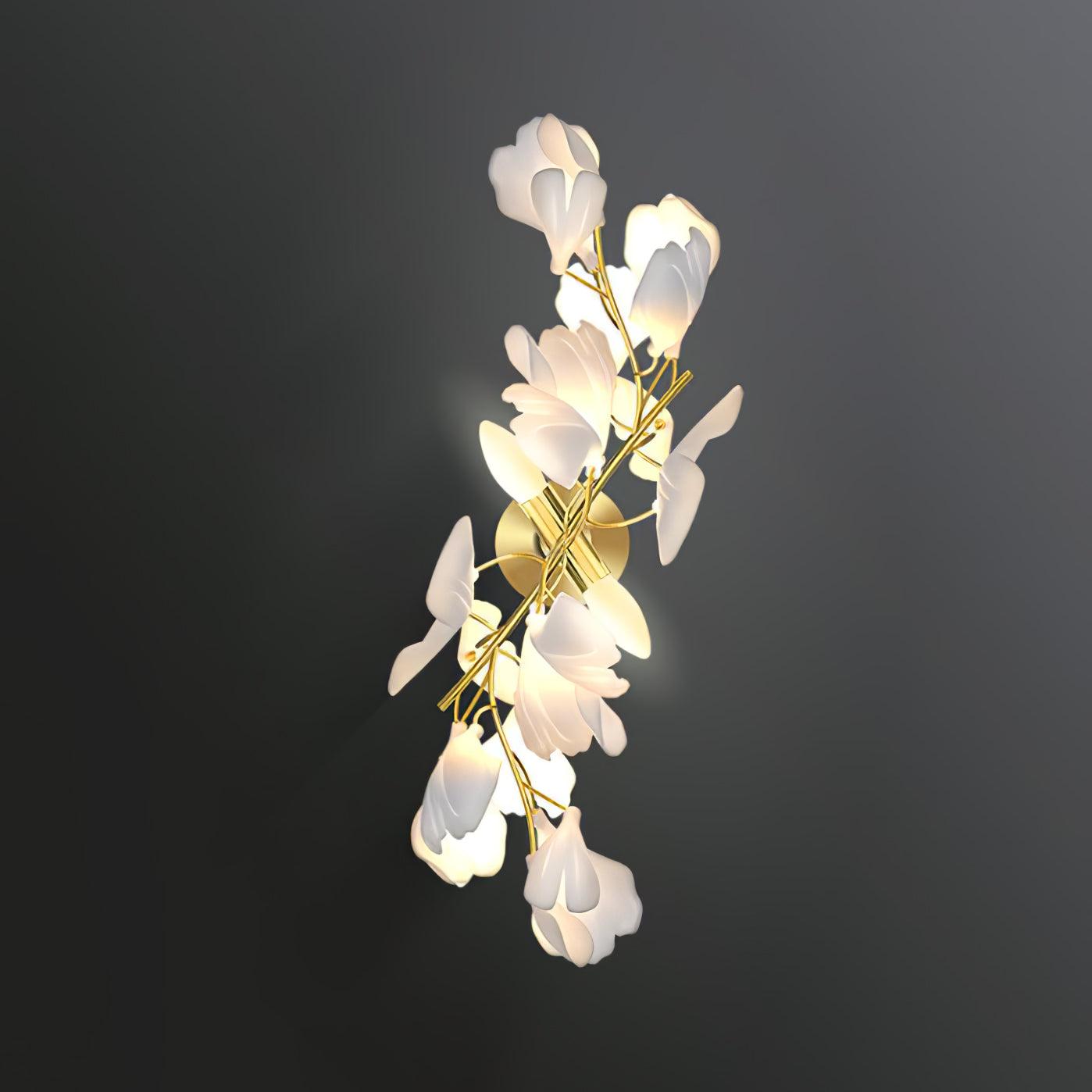 Gingko Wall Lamp with Flower