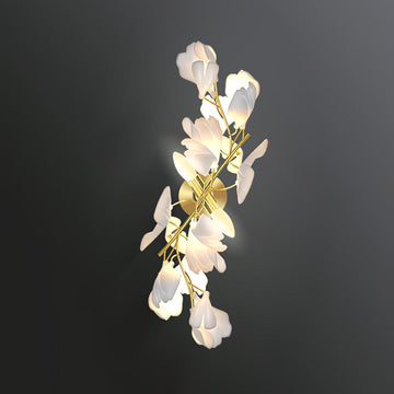 Gingko Wall Lamp with Flower