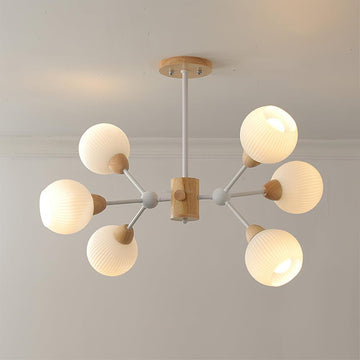 Lampadario in legno Shpehp con 6/9/12 teste