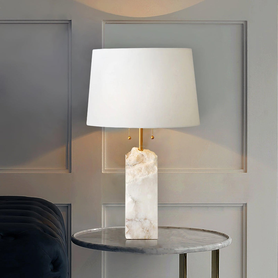 Raw Alabaster Table Lamp  ∅ 14.9″