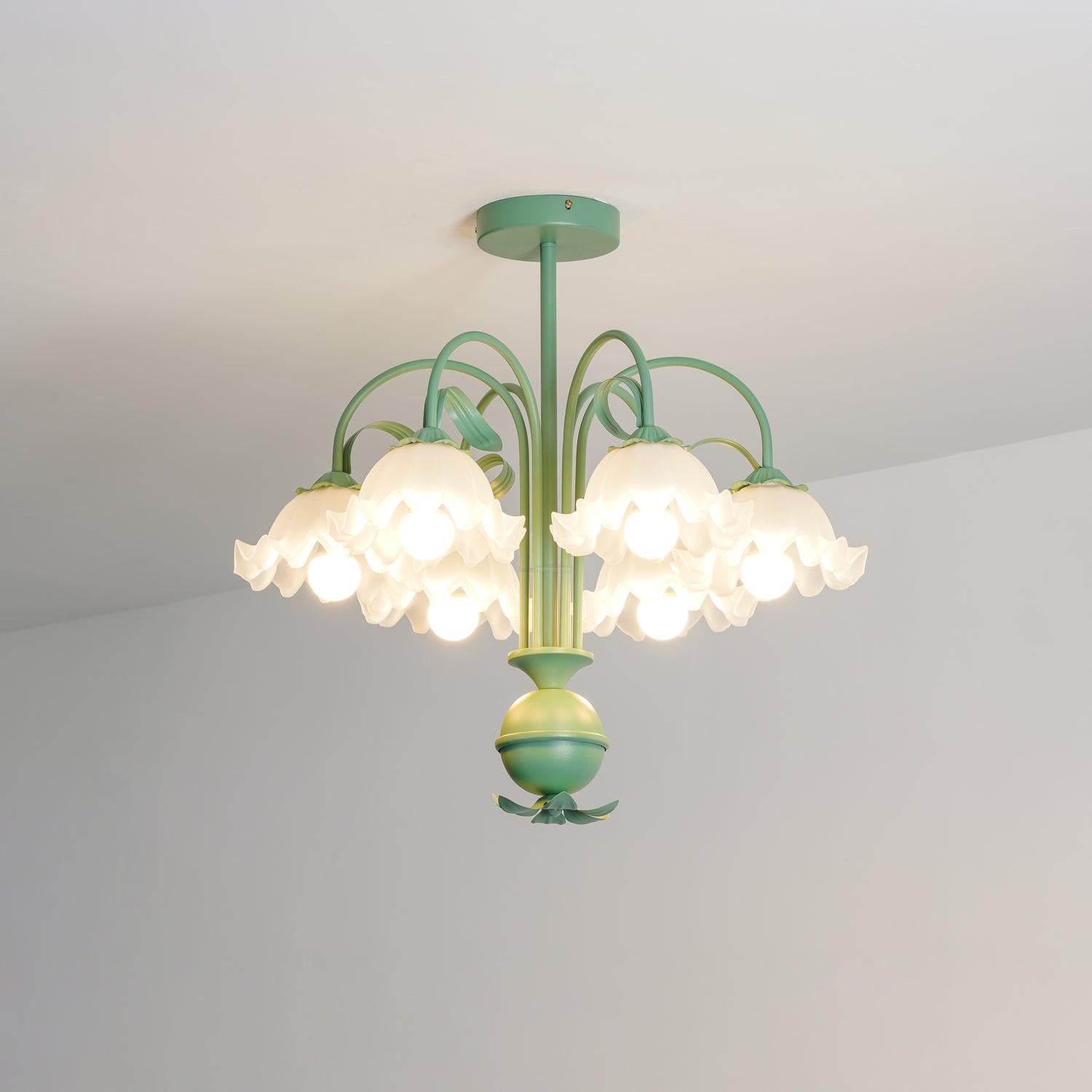 Bell Orchid Chandelier with 6 heads