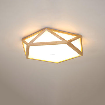 Diamond Wooden Ceiling Lamp ∅ 16.5″