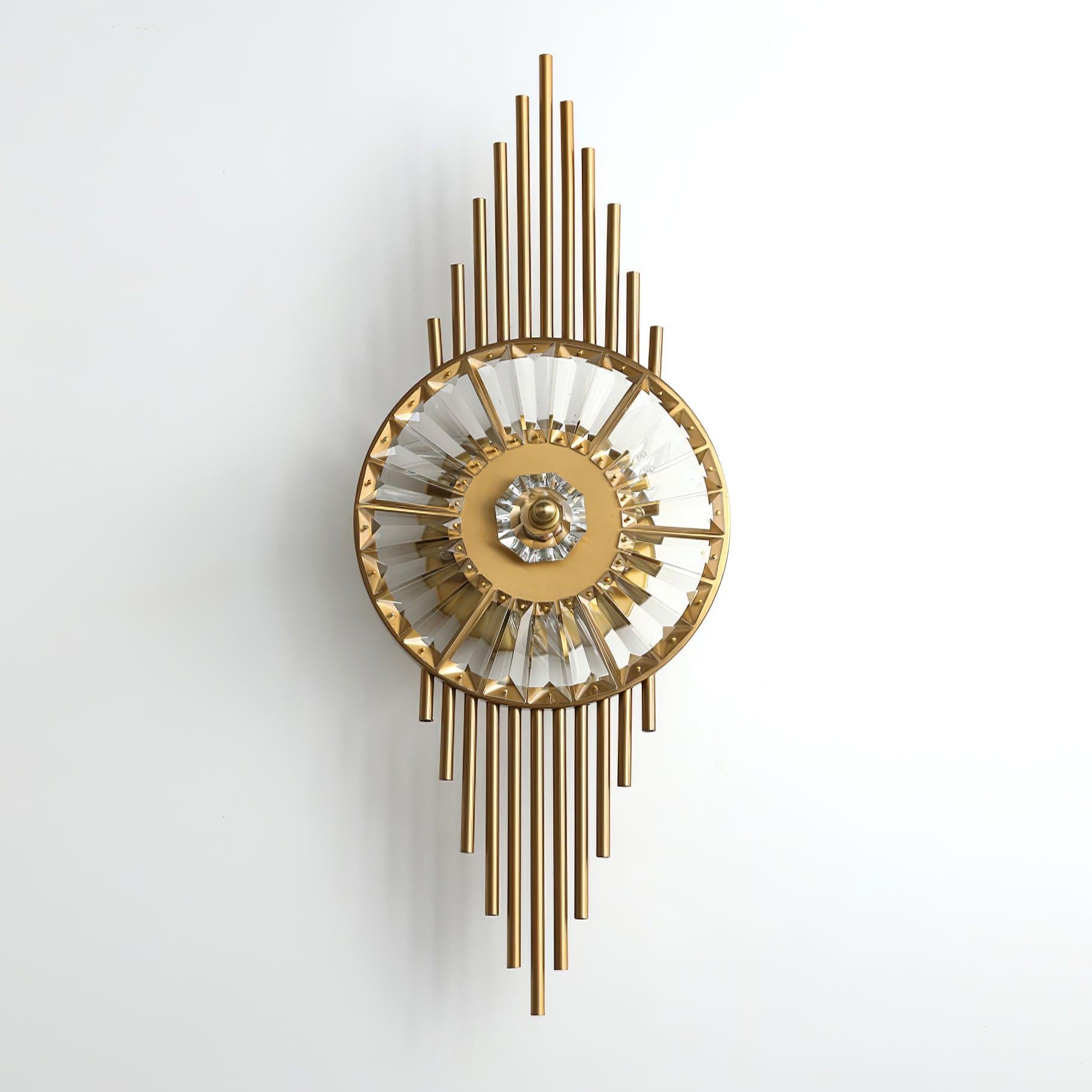 Crystal Gear Gold Wall Sconce