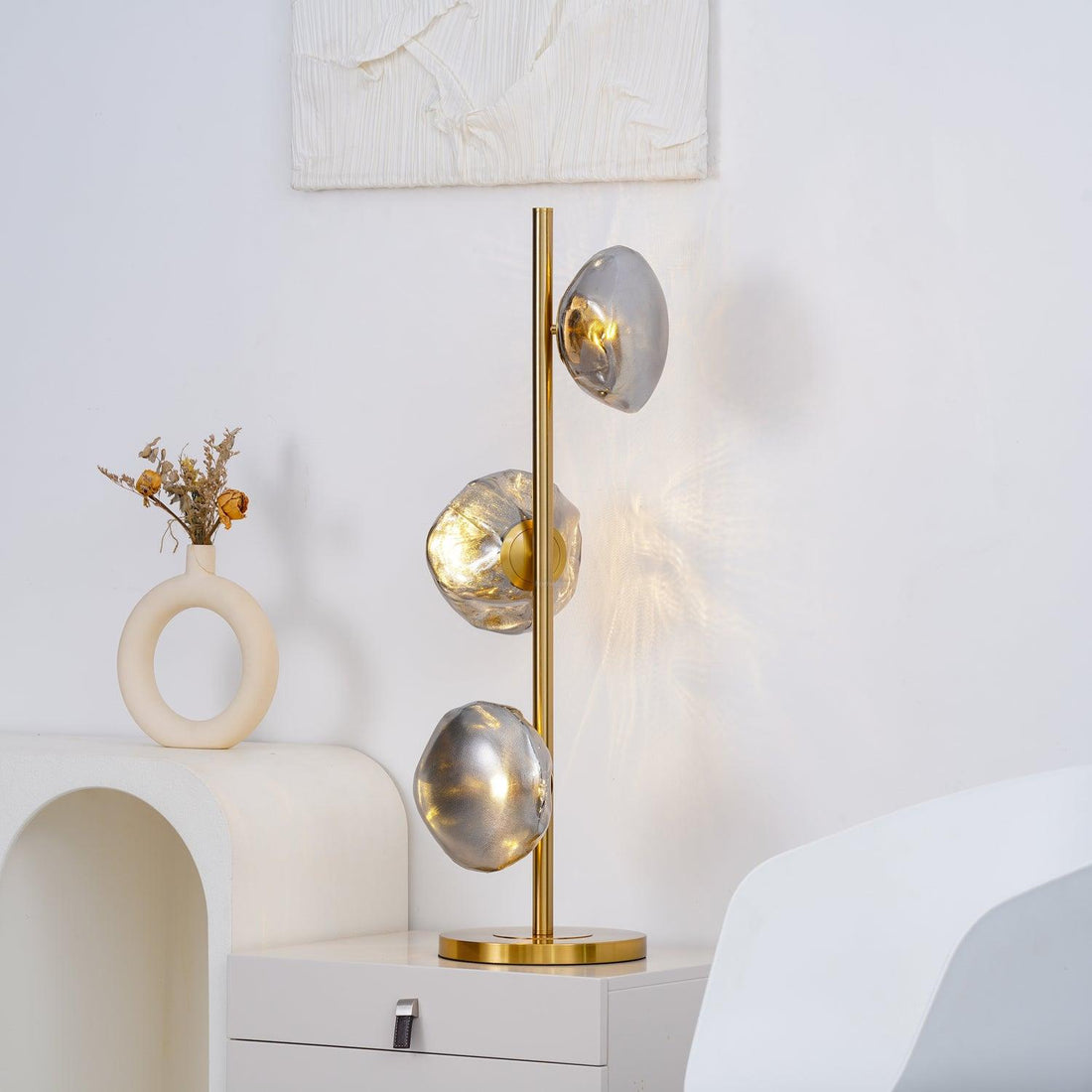 Lampada da tavolo Petali di vetro ∅ 13,8″