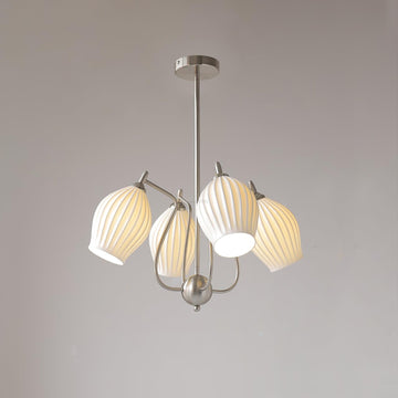 Lampadario in ceramica rigata a 4/6/8 teste