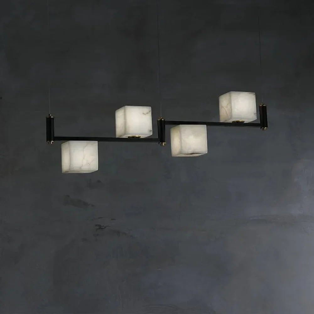 Modern Alabaster Cubic Island Chandelier Kitchen Pendant Lamp