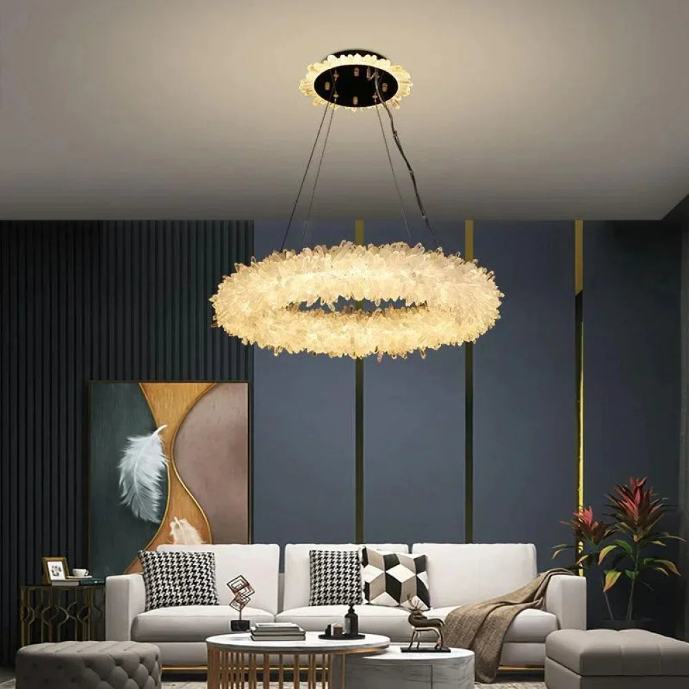 Nenad Modern Rock Crystal Halo Chandelier